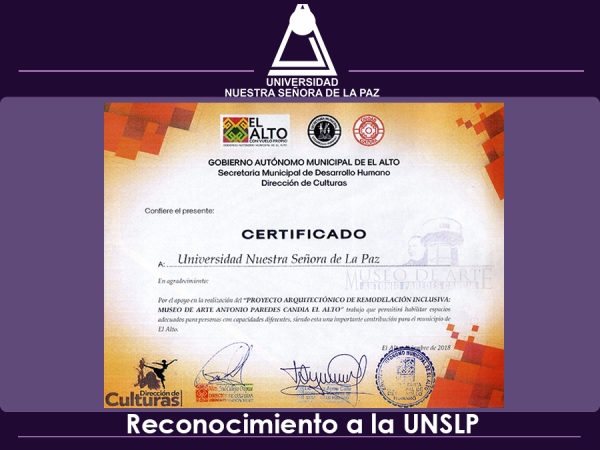 Reconocimiento Institucional